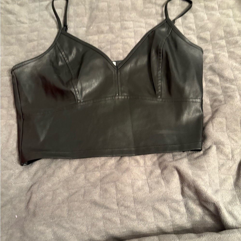 Black Fitted Bustier Crop Camisole